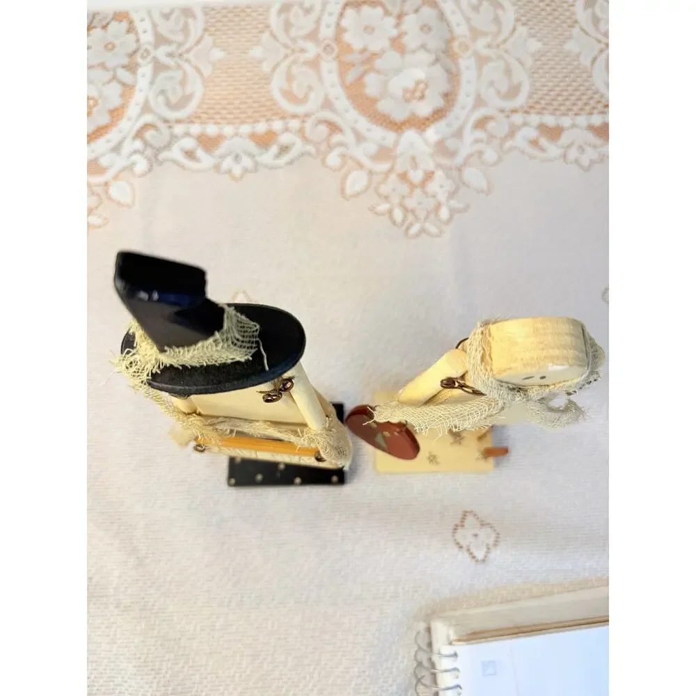 Collins Halloween Ghost Figurine Set of 2 Painted w/ “Candy Please” Sign